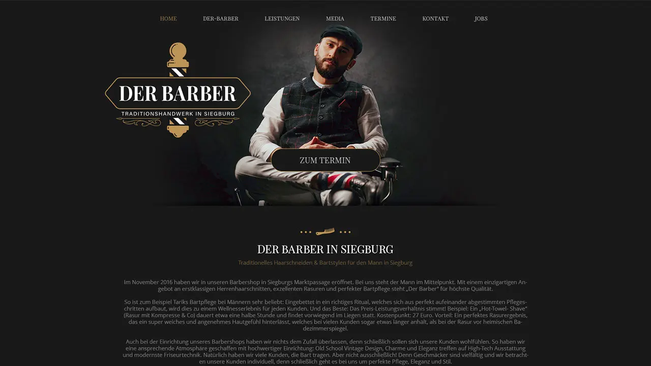 Webdesign & Grafik für lokale Unternehmen – Der Barber, Siegburg
